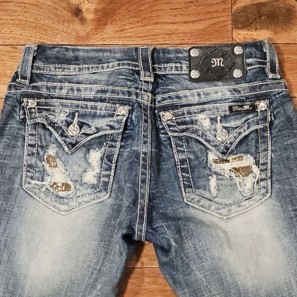 Miss Me Gold Embellished Skinny Style NO:JE8039CKR Size 28 - Picture 3 of 15